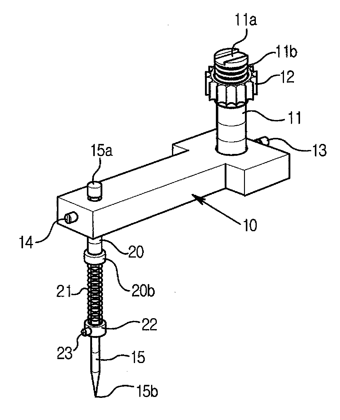 Device for measuring depth for use with dial height gauge