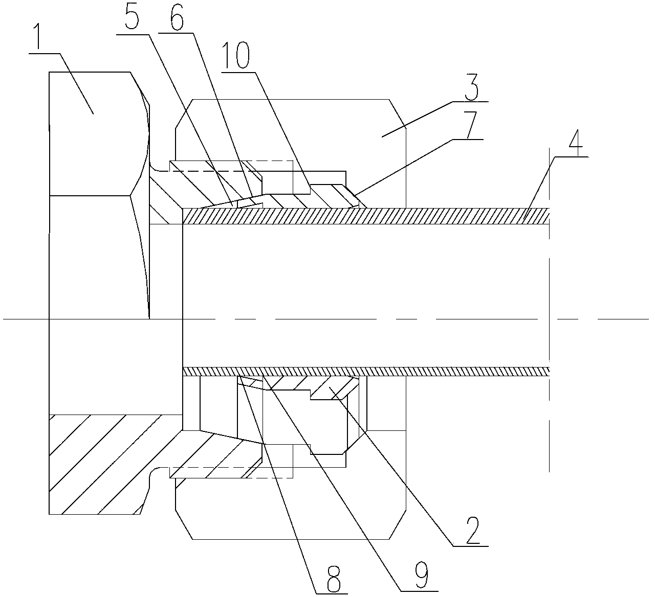Clamping sleeve type metal sealing pipe joint and using method thereof