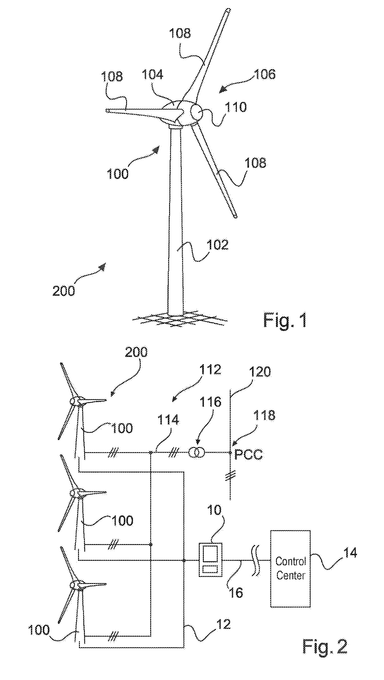 Method for sending a controller setpoint for a power generator, device therefor and system containing the same