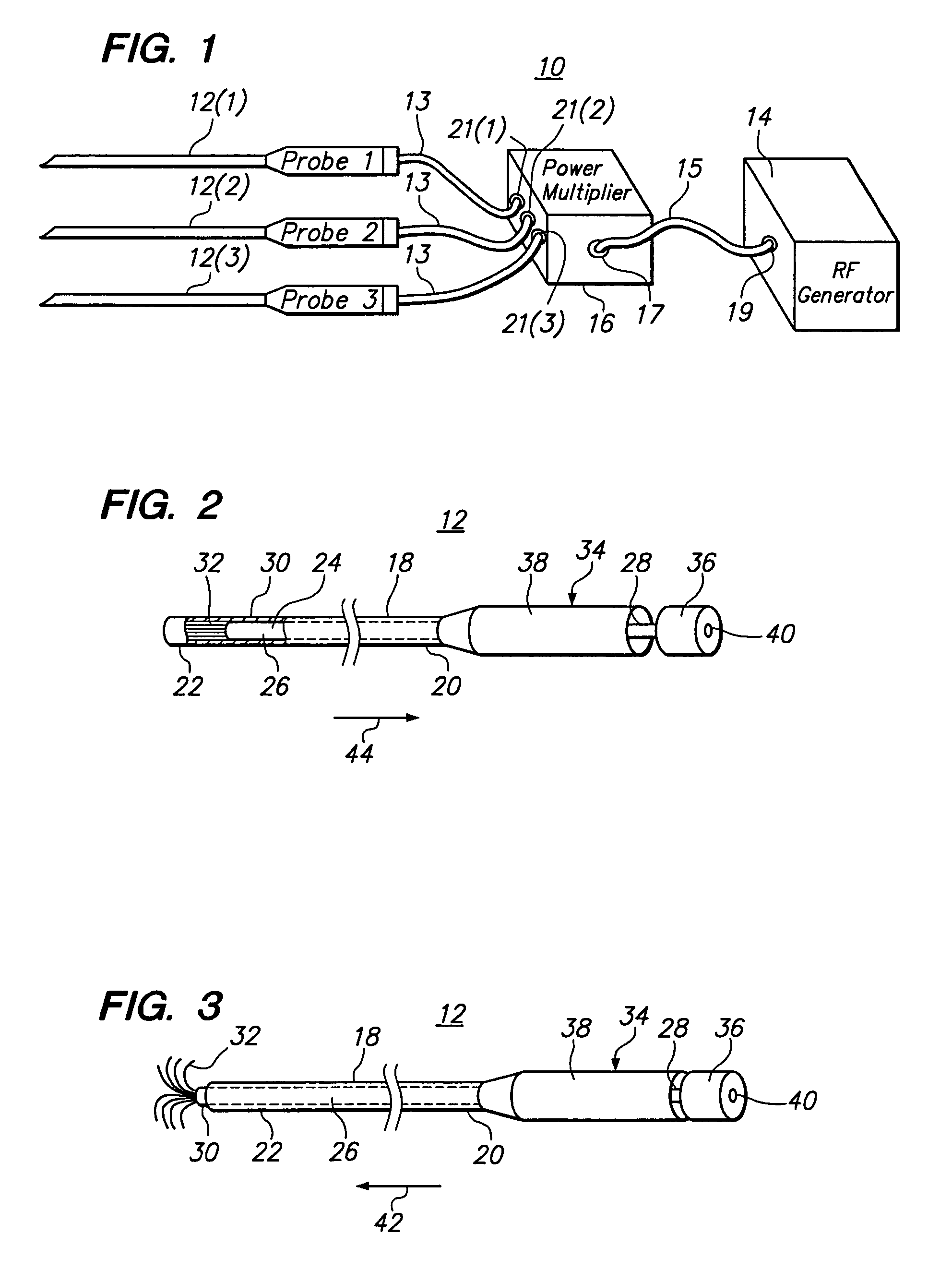 Apparatus for switching nominal and attenuated power between ablation probes