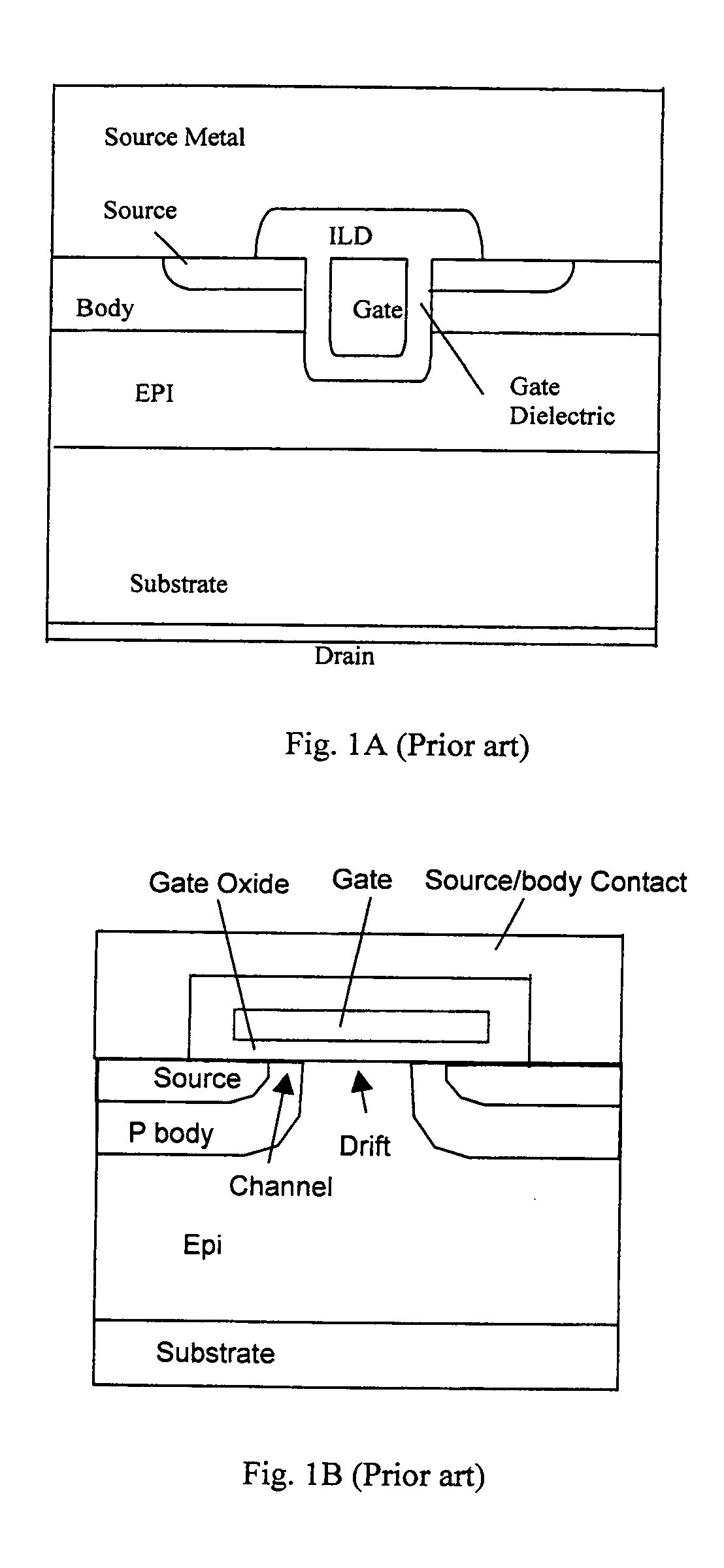 Inverted-trench grounded-source fet structure using conductive substrates, with highly doped substrates