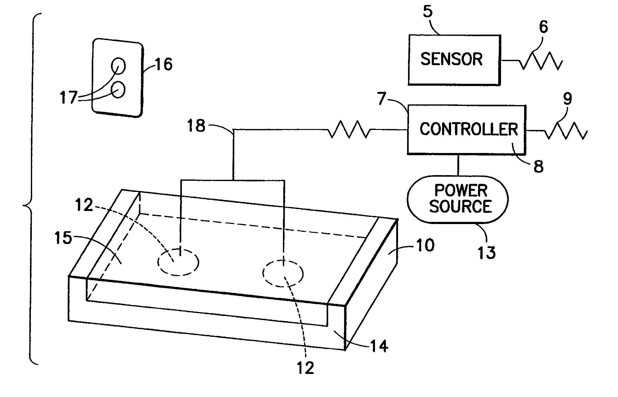 Apparatus and method for selectively transmitting vibrations to an individual situated on a support surface