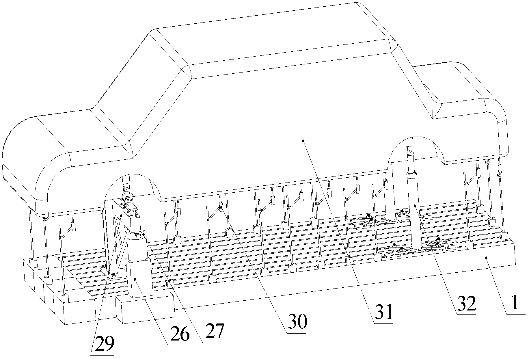 White car body static stiffness restriction device and static stiffness detection method