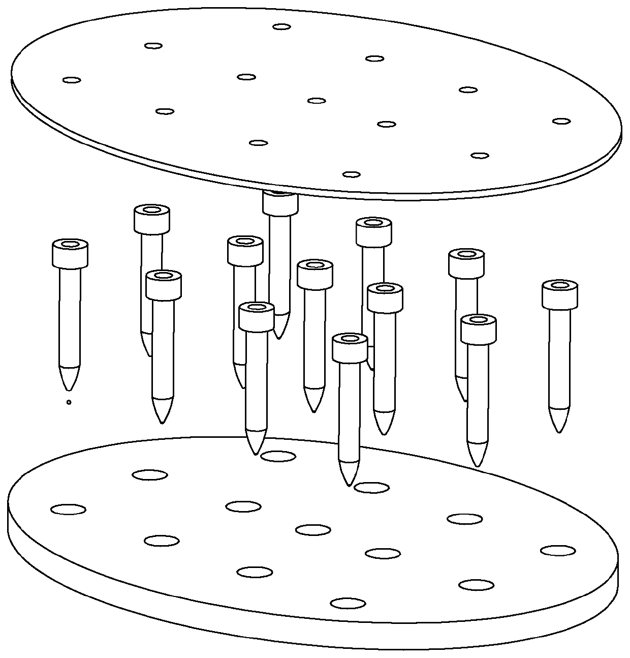 The comb teeth are similar to the comb of a ballpoint pen that can discharge liquid