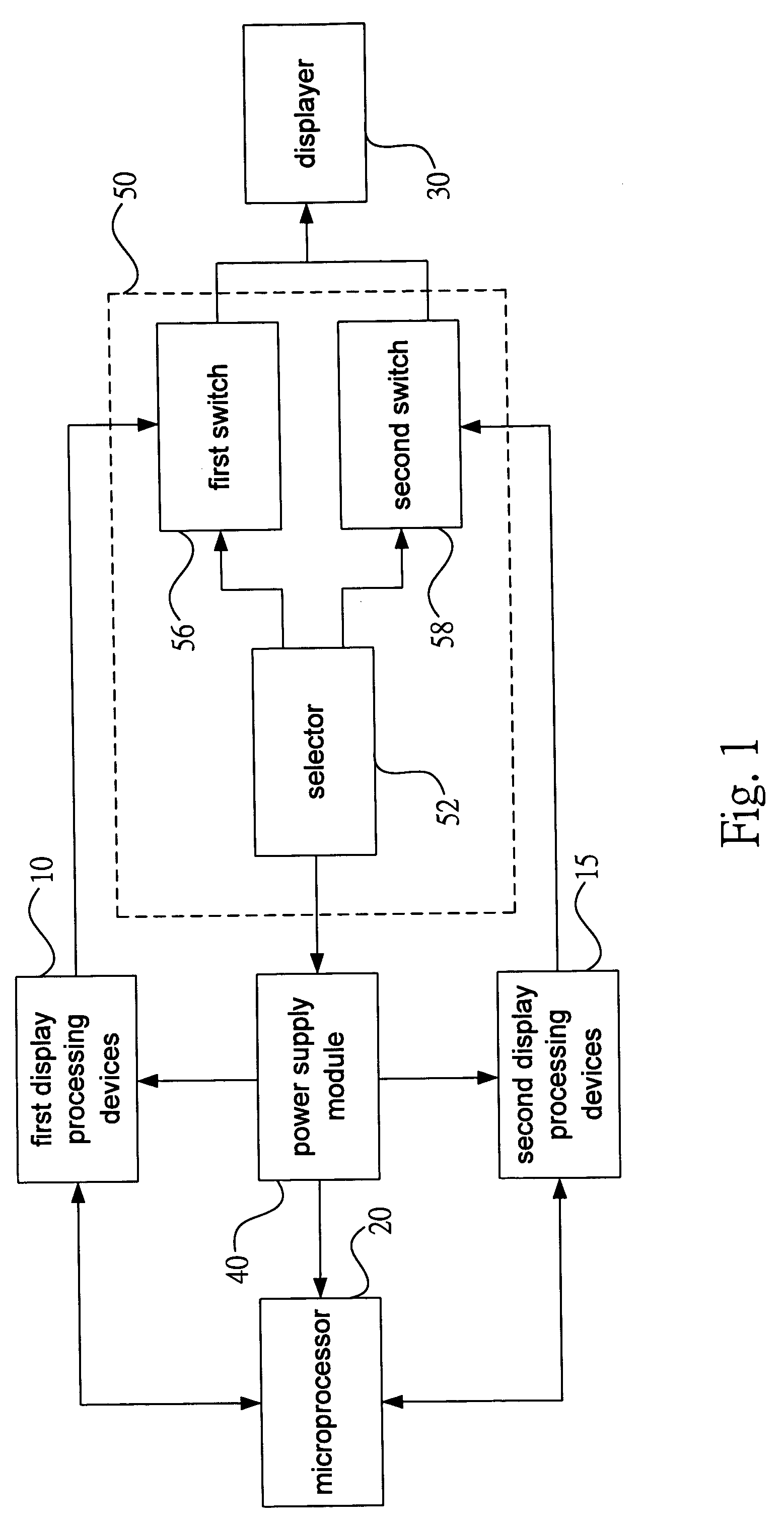 Display processing switching construct utilized in information device