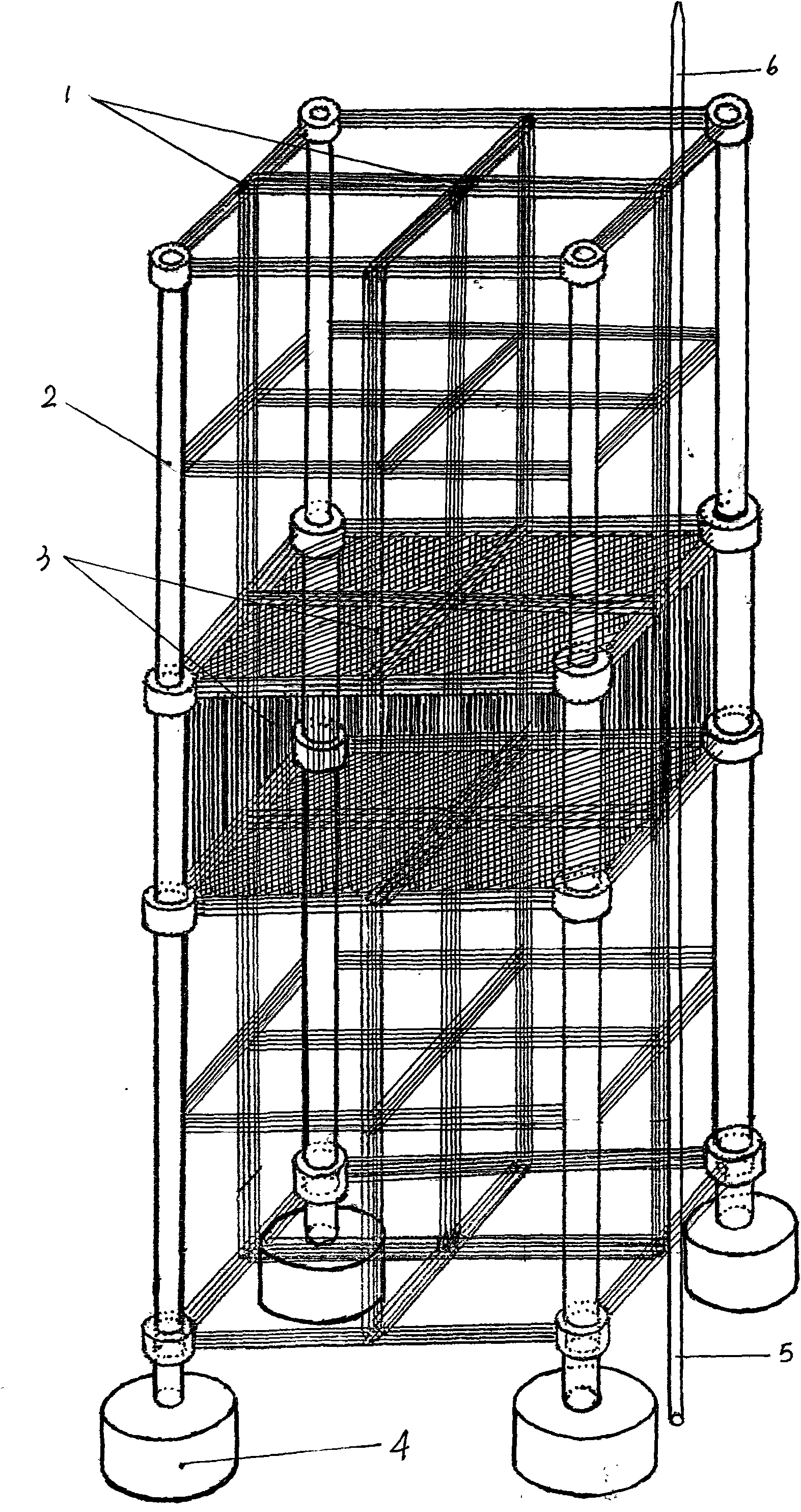 Power generating platform unit plant for coaxially collecting sea wind, sea wave and sea current energy