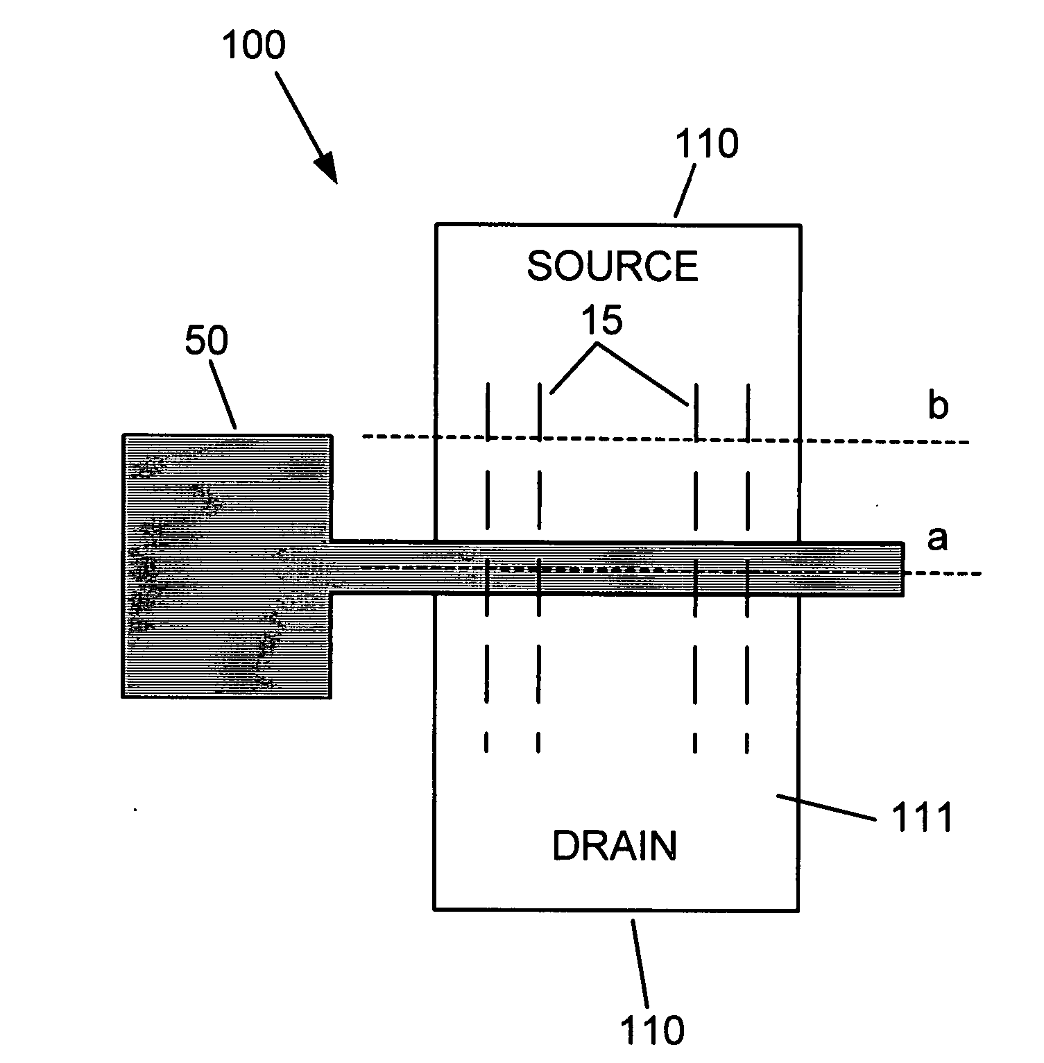 Sectional field effect devices and method of fabrication