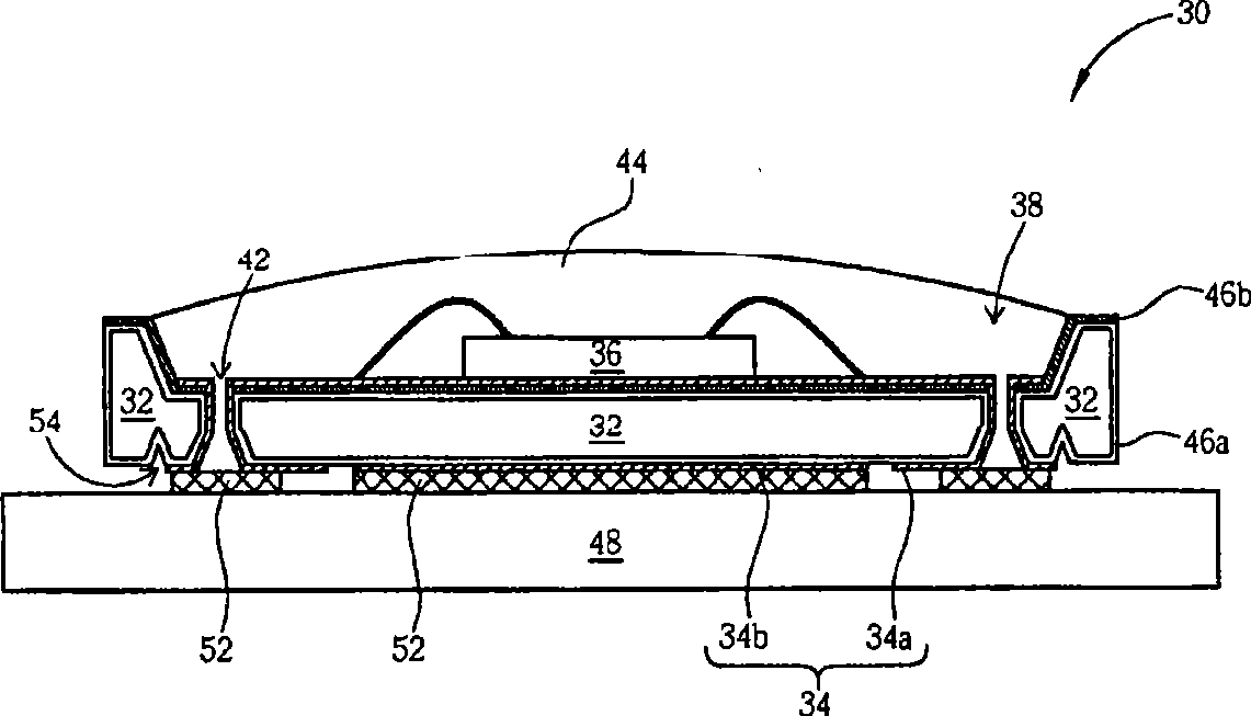 Silicon substrate having flip chip projection