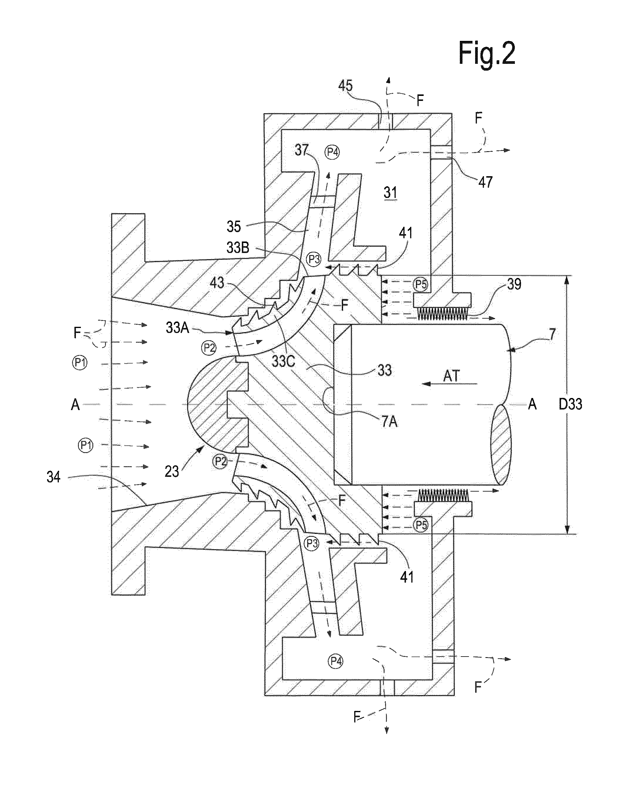 Fancooled electrical machine with axial thrust compensation