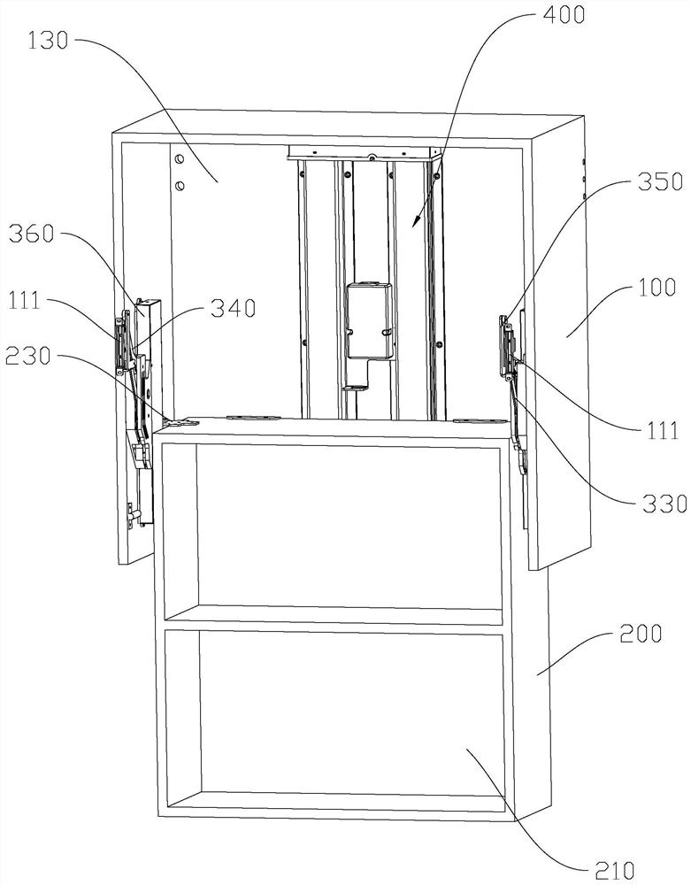 An electric lifting cabinet