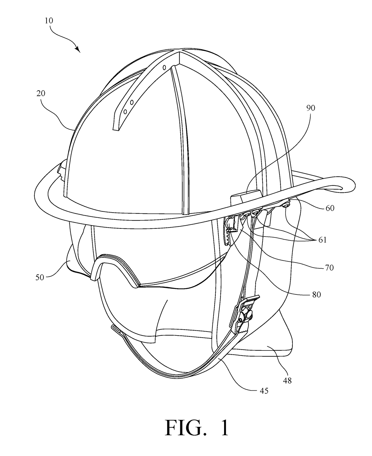 Protective helmet with a retractable and removable visor