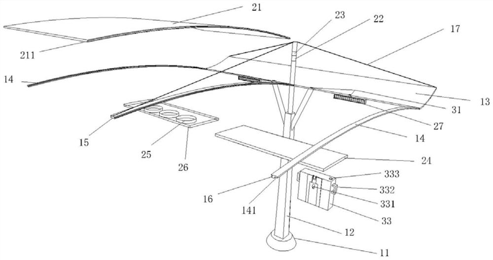 Multifunctional splicing non-motor vehicle rain sheltering device