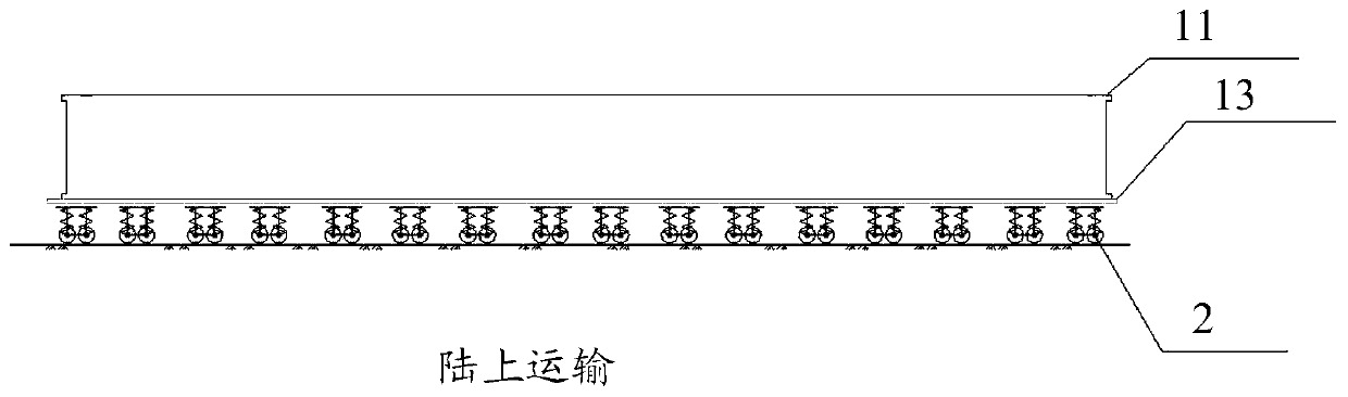 Structural system for flatly prefabricating and modularly transporting large-scale immersed tube tunnel tube section