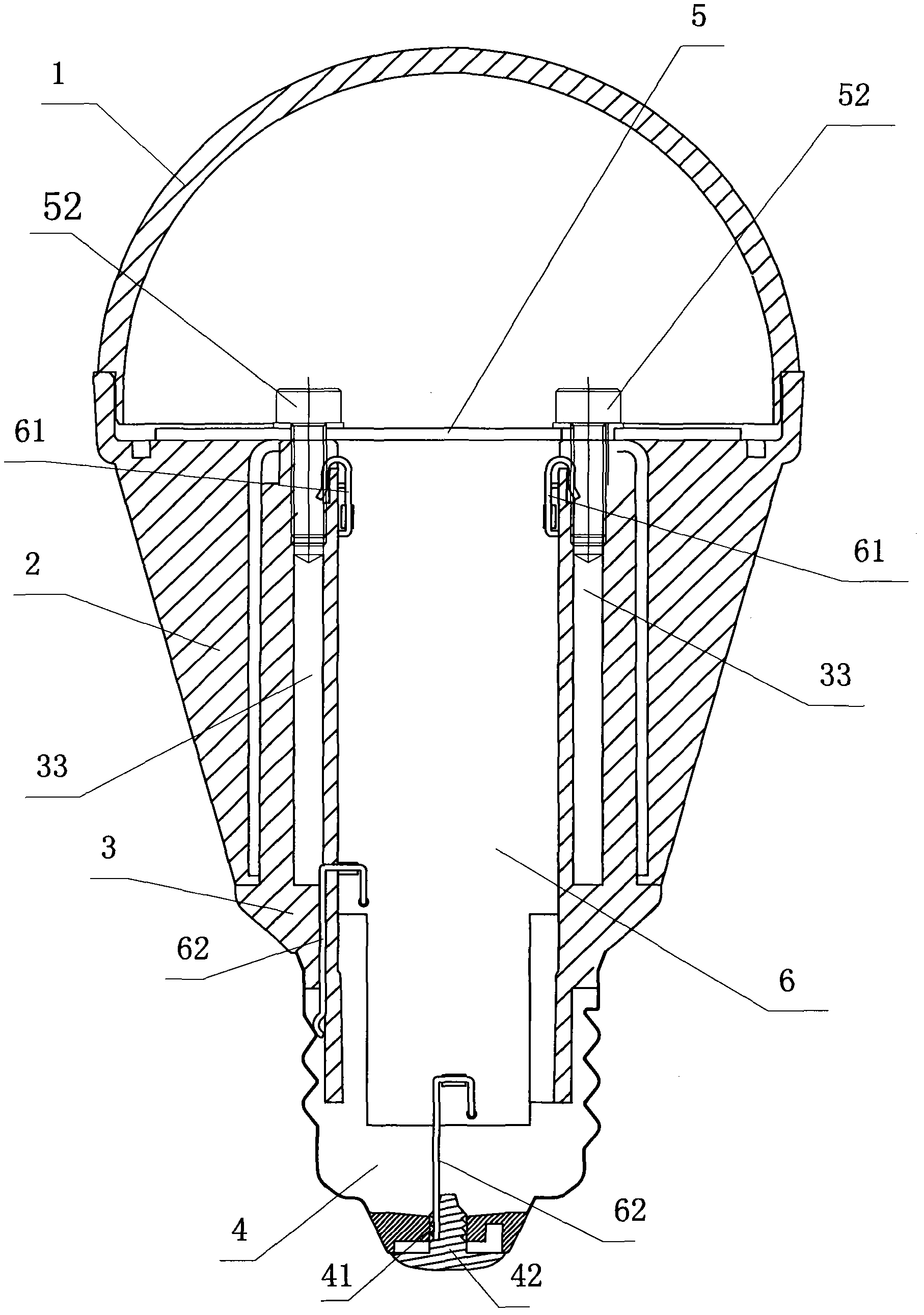 Light-emitting diode (LED) ball lamp in automatic production