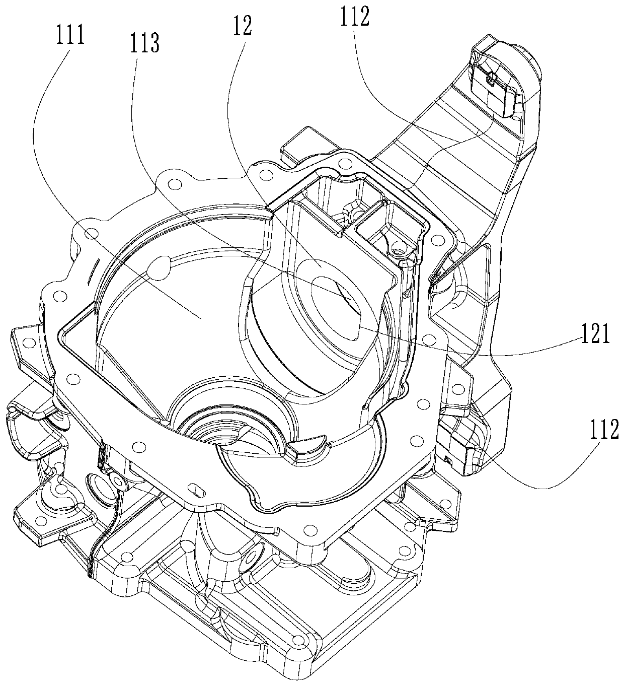 Automobile bracket with embedding part and die-casting die for forming automobile bracket