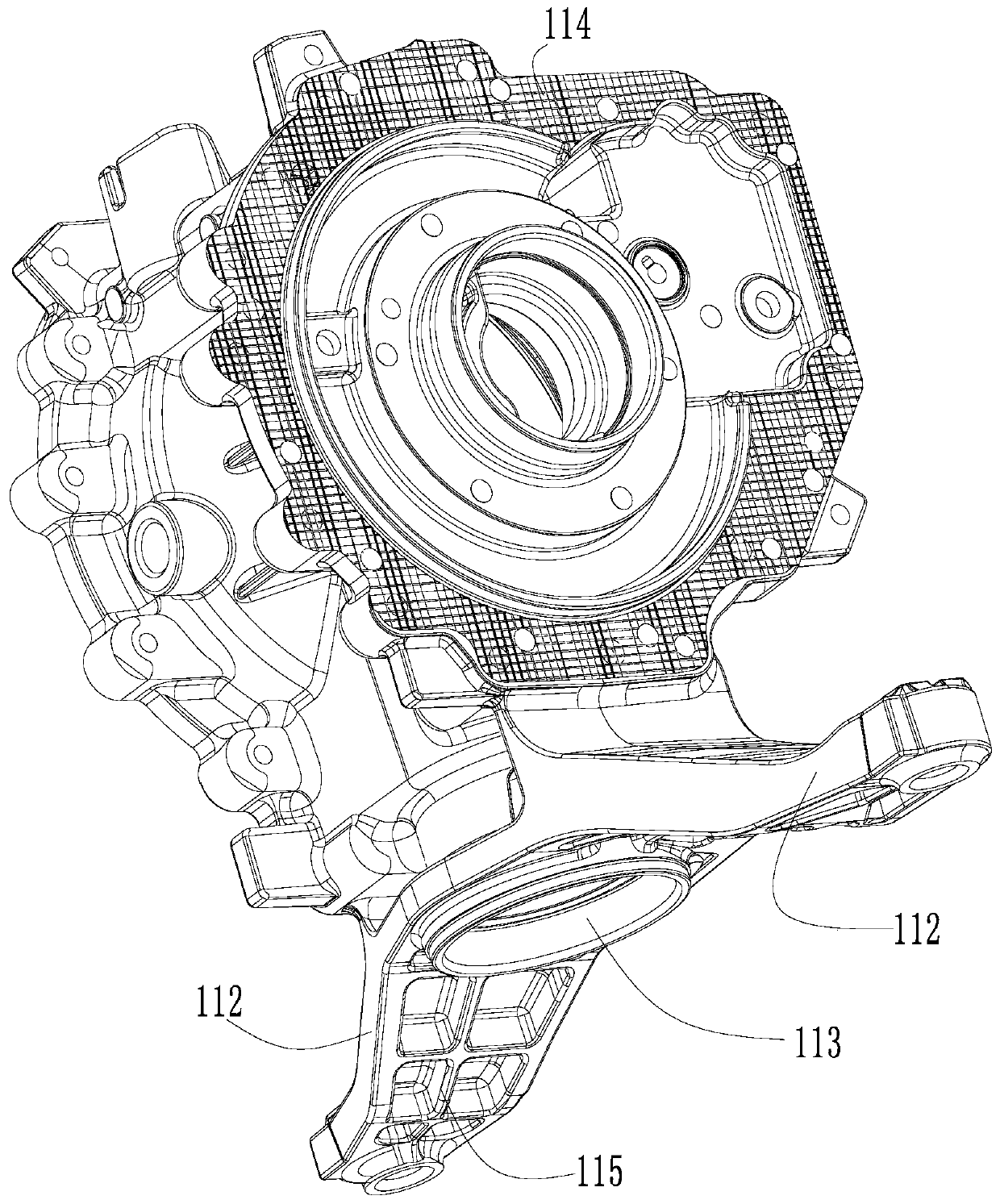 Automobile bracket with embedding part and die-casting die for forming automobile bracket