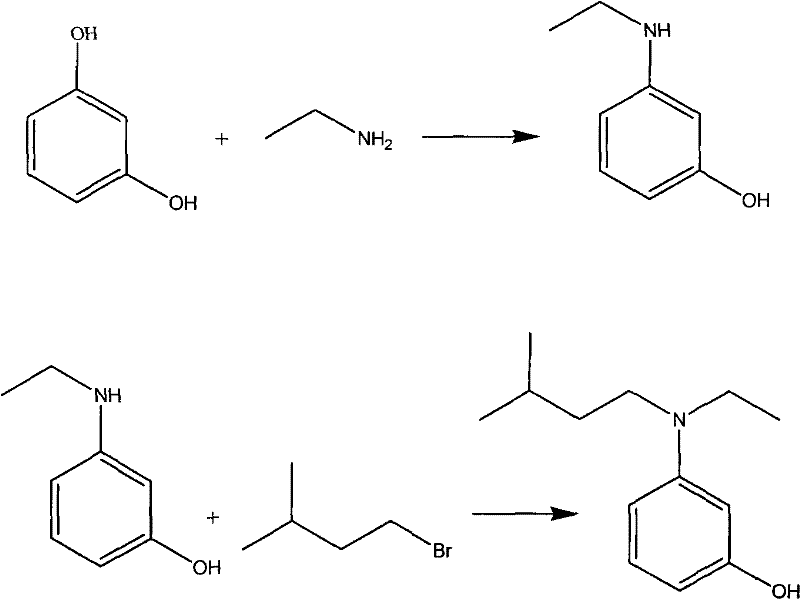 Preparation of 3-(N-ethyl-N-isoamyl) amino phenol