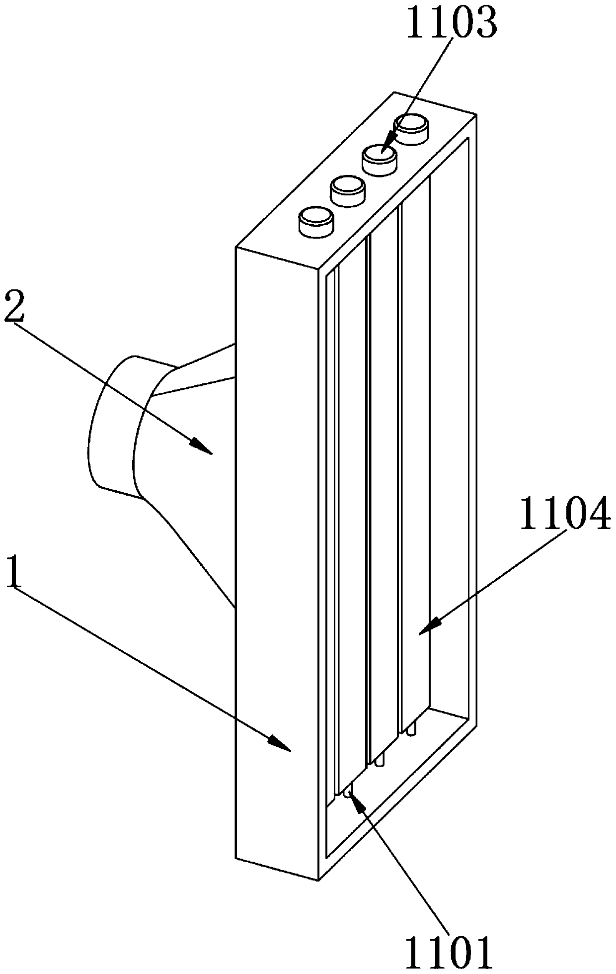 Treatment device for exhaust gas produced during processing of backlight assembly used for liquid crystal module (LCM)