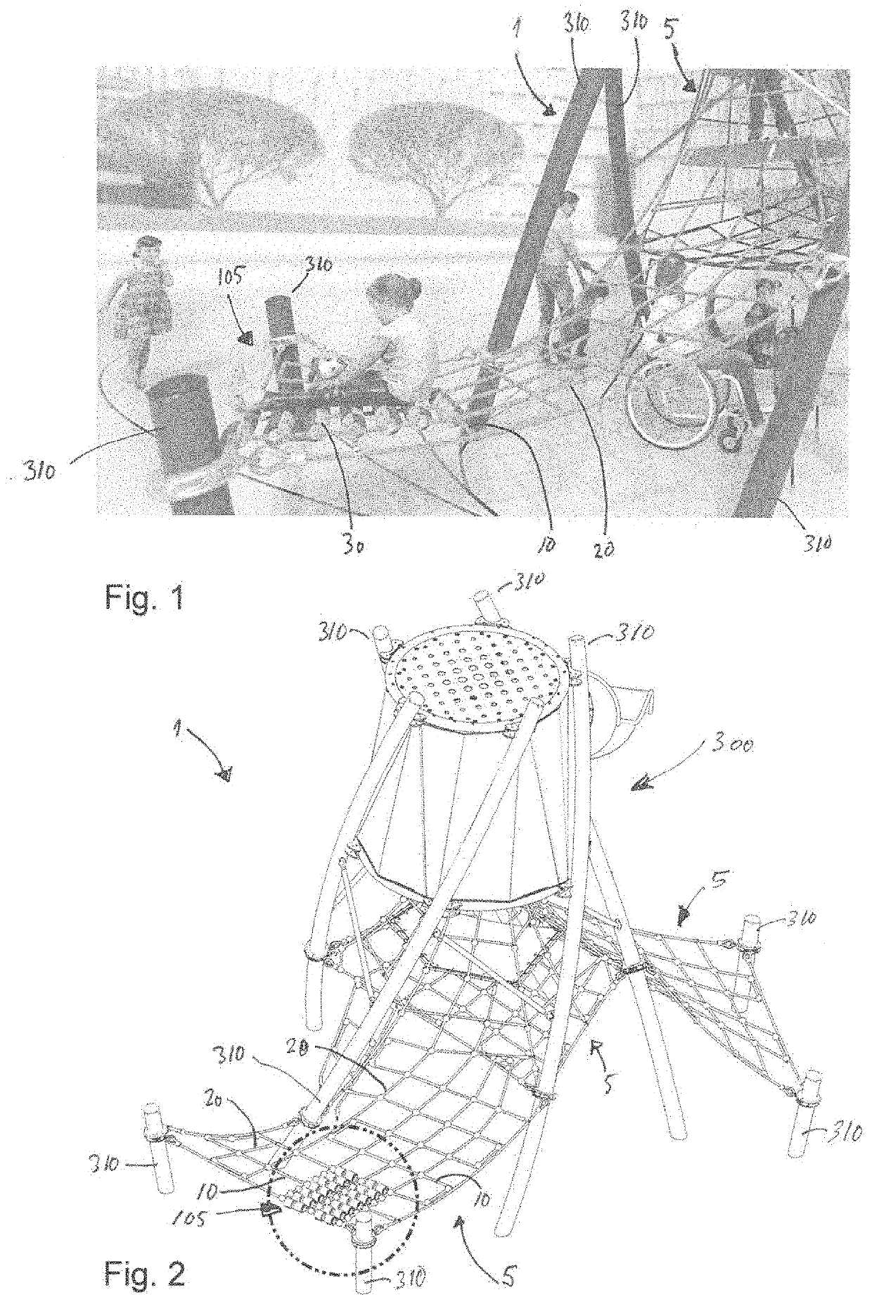 Playground equipment with rolls