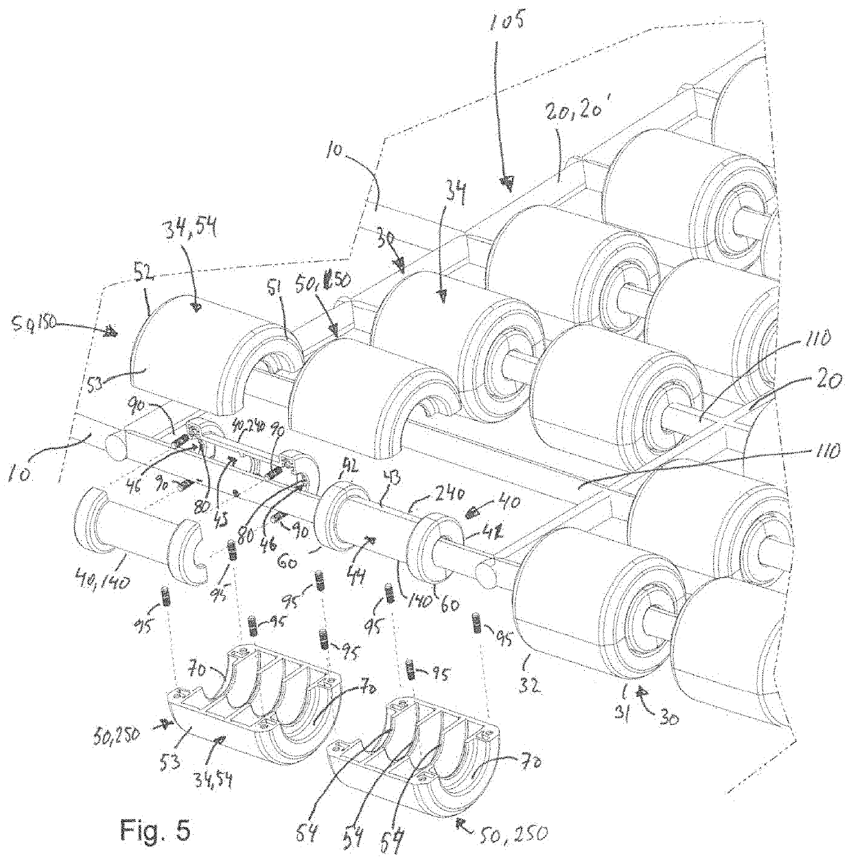 Playground equipment with rolls