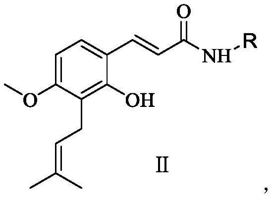 Benzene acrylamide compound as well as preparation method and application thereof