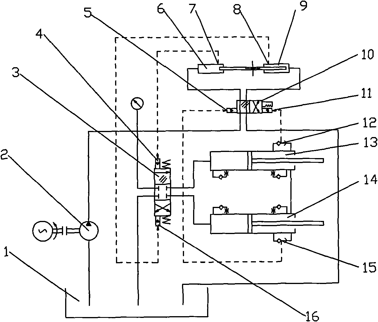 Hydraulic controlling system for mining concrete pump