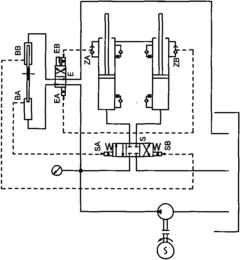 Hydraulic controlling system for mining concrete pump