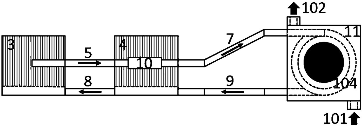 A parallel loop heat pipe heat dissipation device used for heat dissipation of a server chip