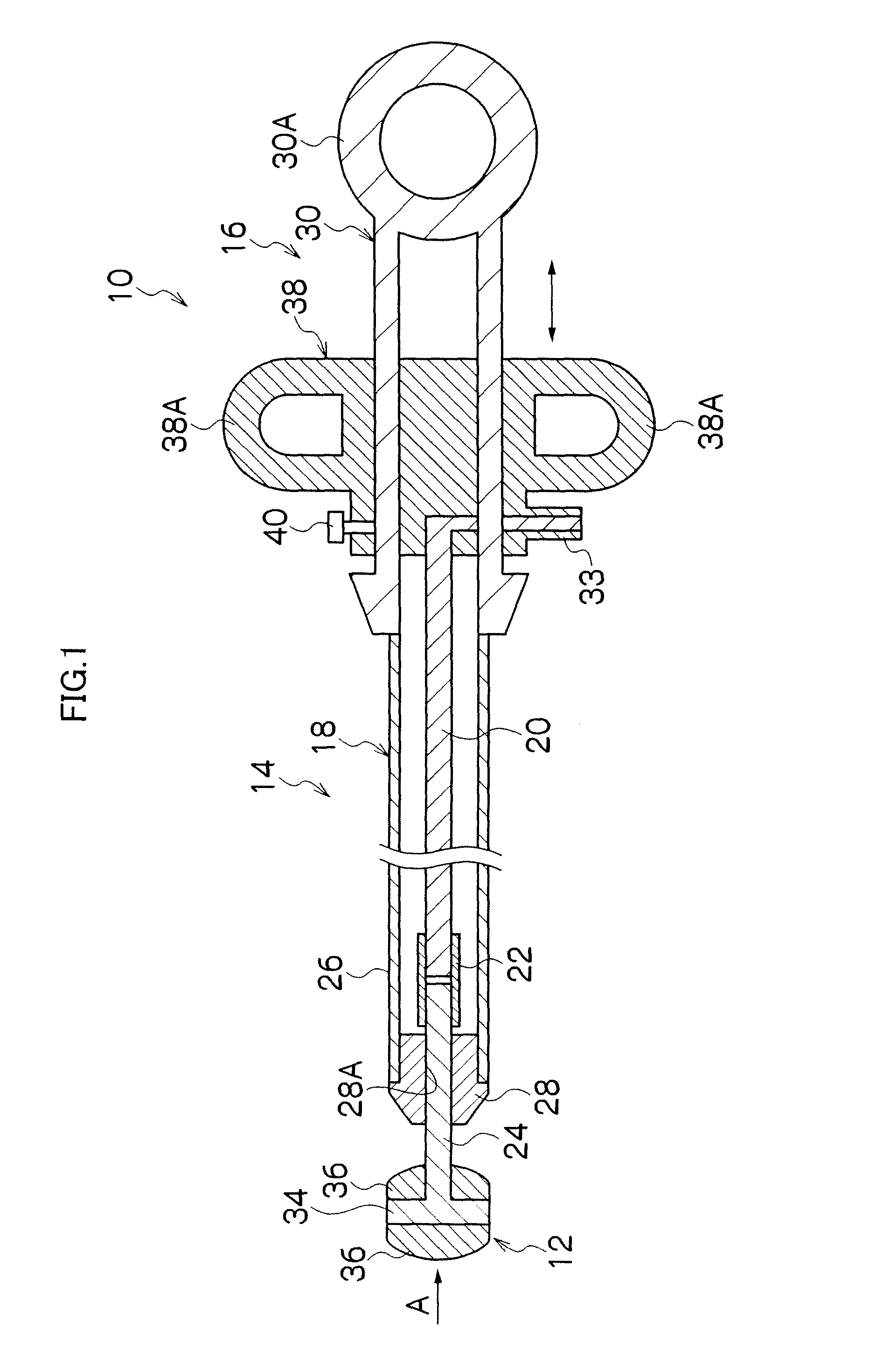 Treatment instrument for endoscope including a sheath having a tapered portion at a distal end portion thereof