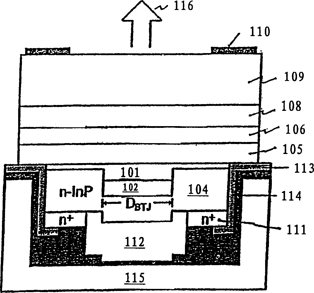 Method for producing a buried tunnel junction in a surface-emitting semiconductor laser