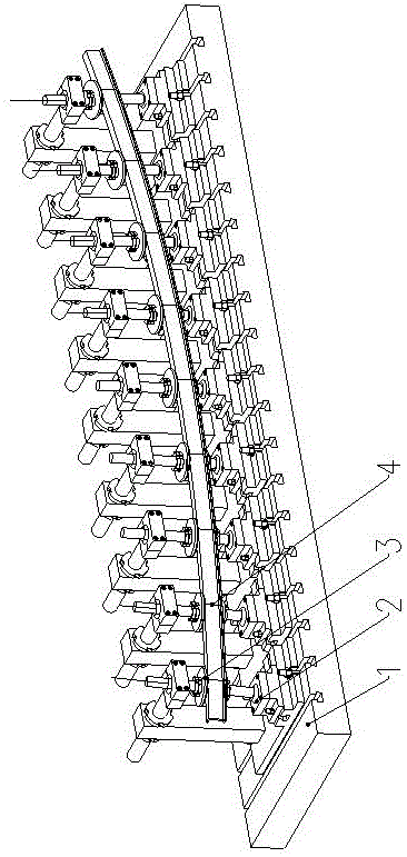 A roller type multi-section control section bar three-dimensional stretch-bending dieless forming device
