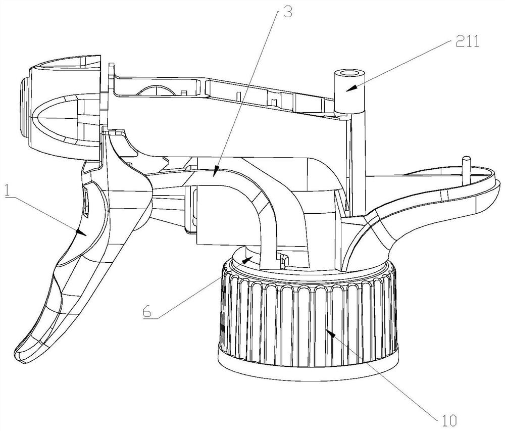 External spring spray gun head with double check valve structure