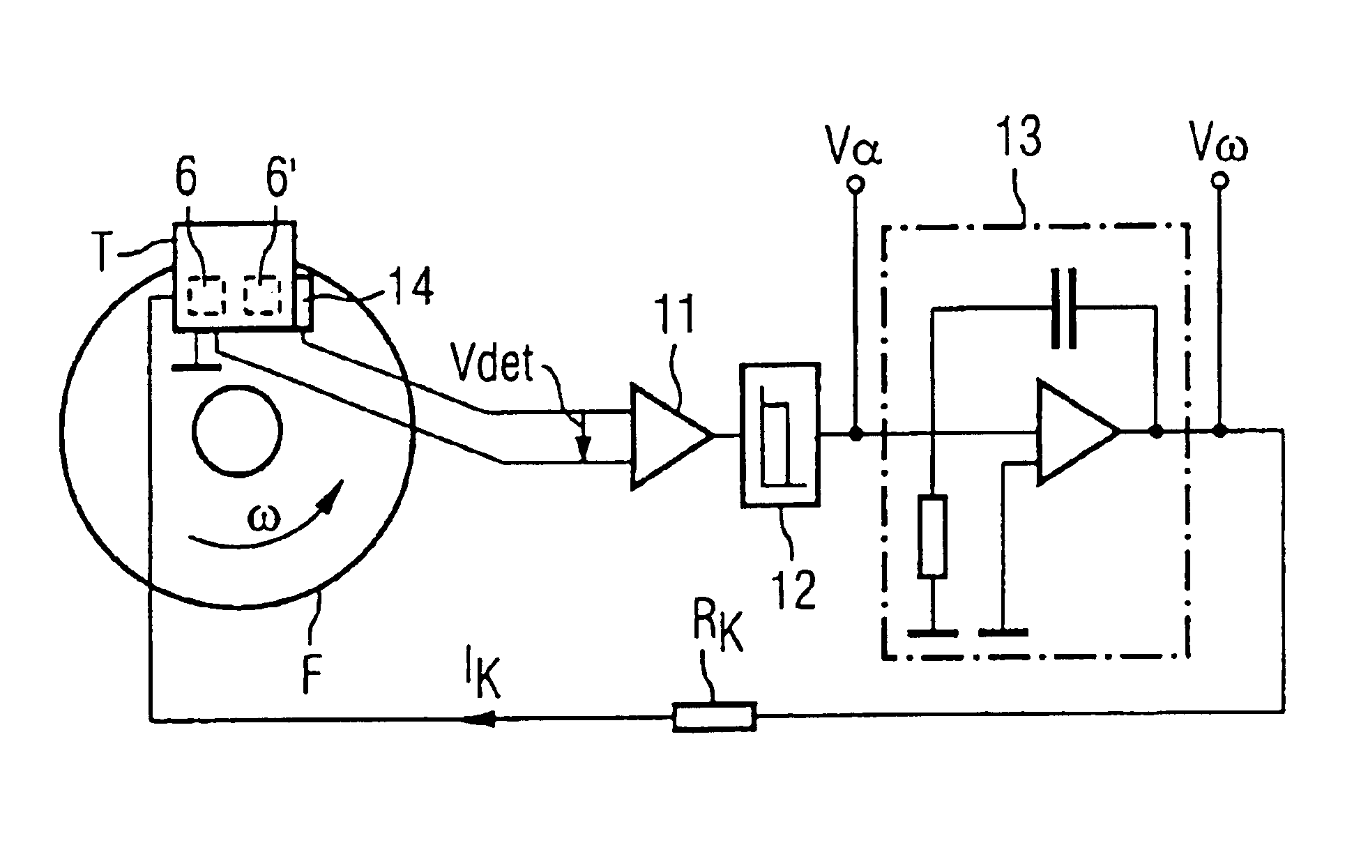 Circuit arrangement for evaluating an acceleration sensor using the Ferraris principle