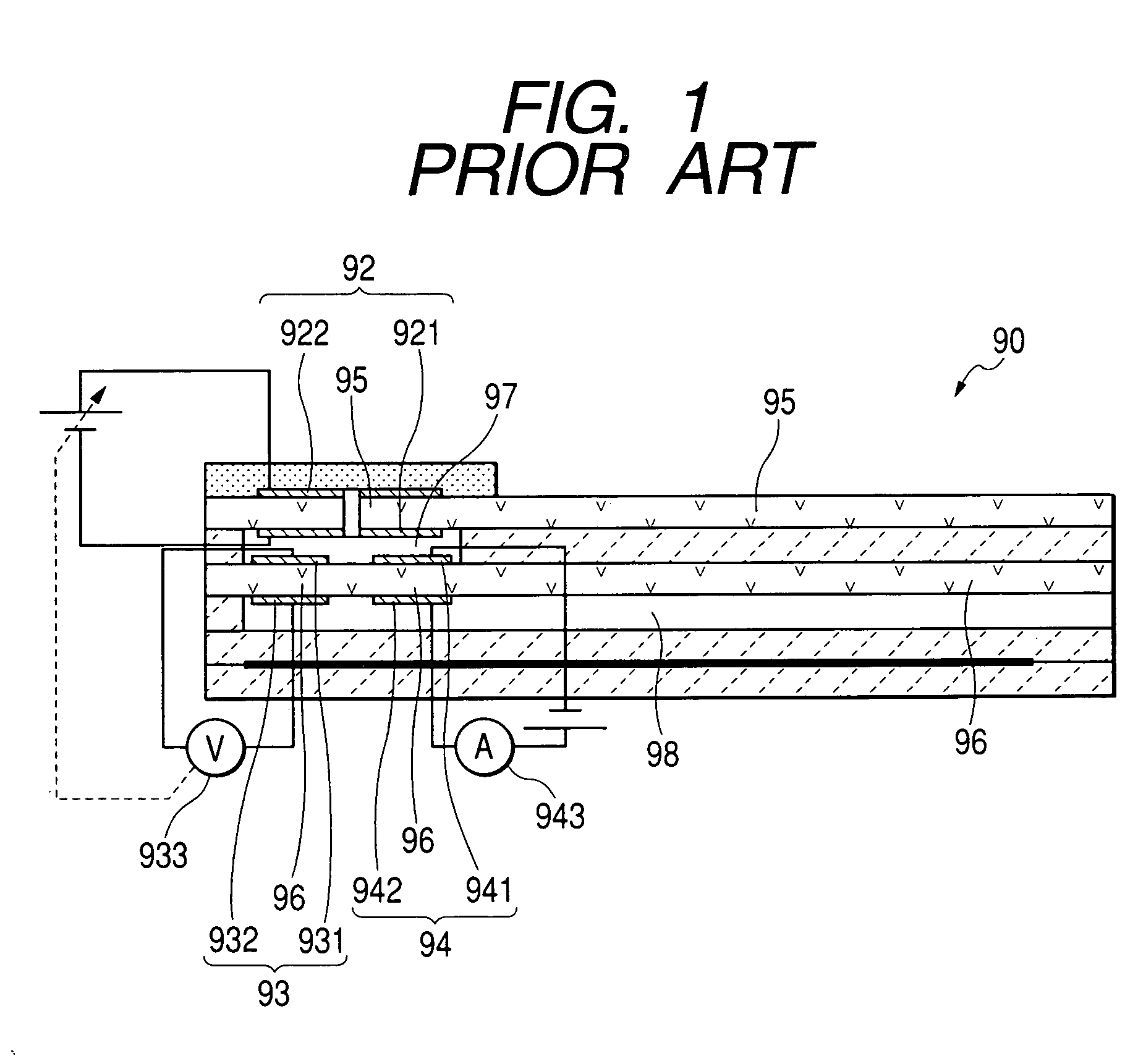Gas sensor and method of detecting gas concentration