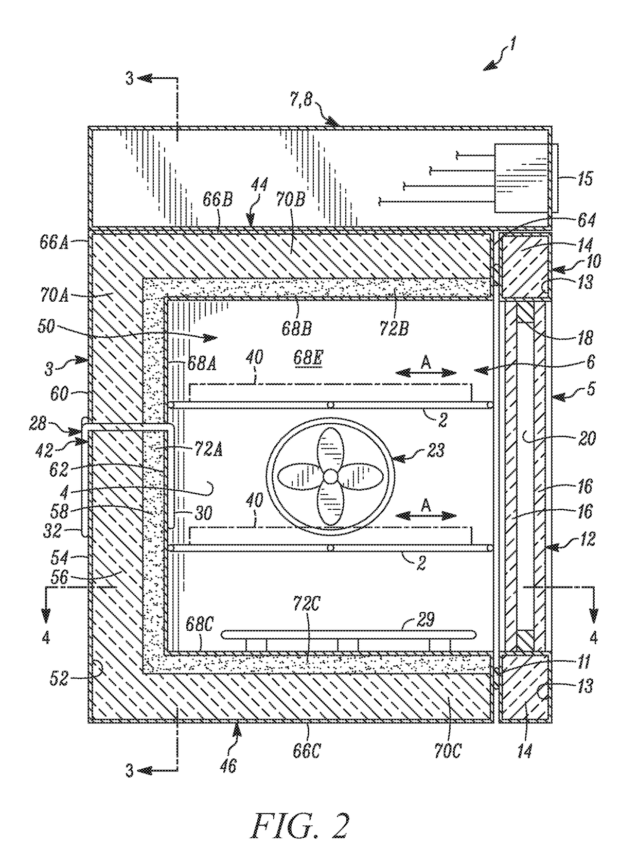 Insulated chamber with packetized phase change material