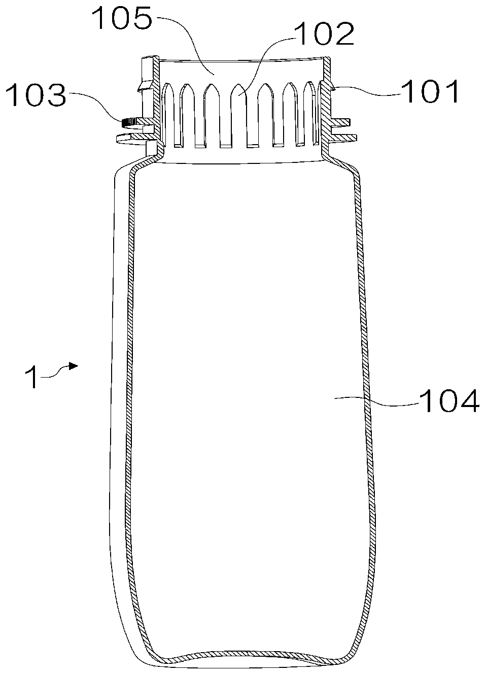 Container and bottle perform thereof as well as application