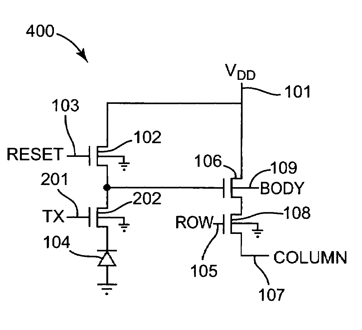 CMOS image sensor with reduced 1/f noise