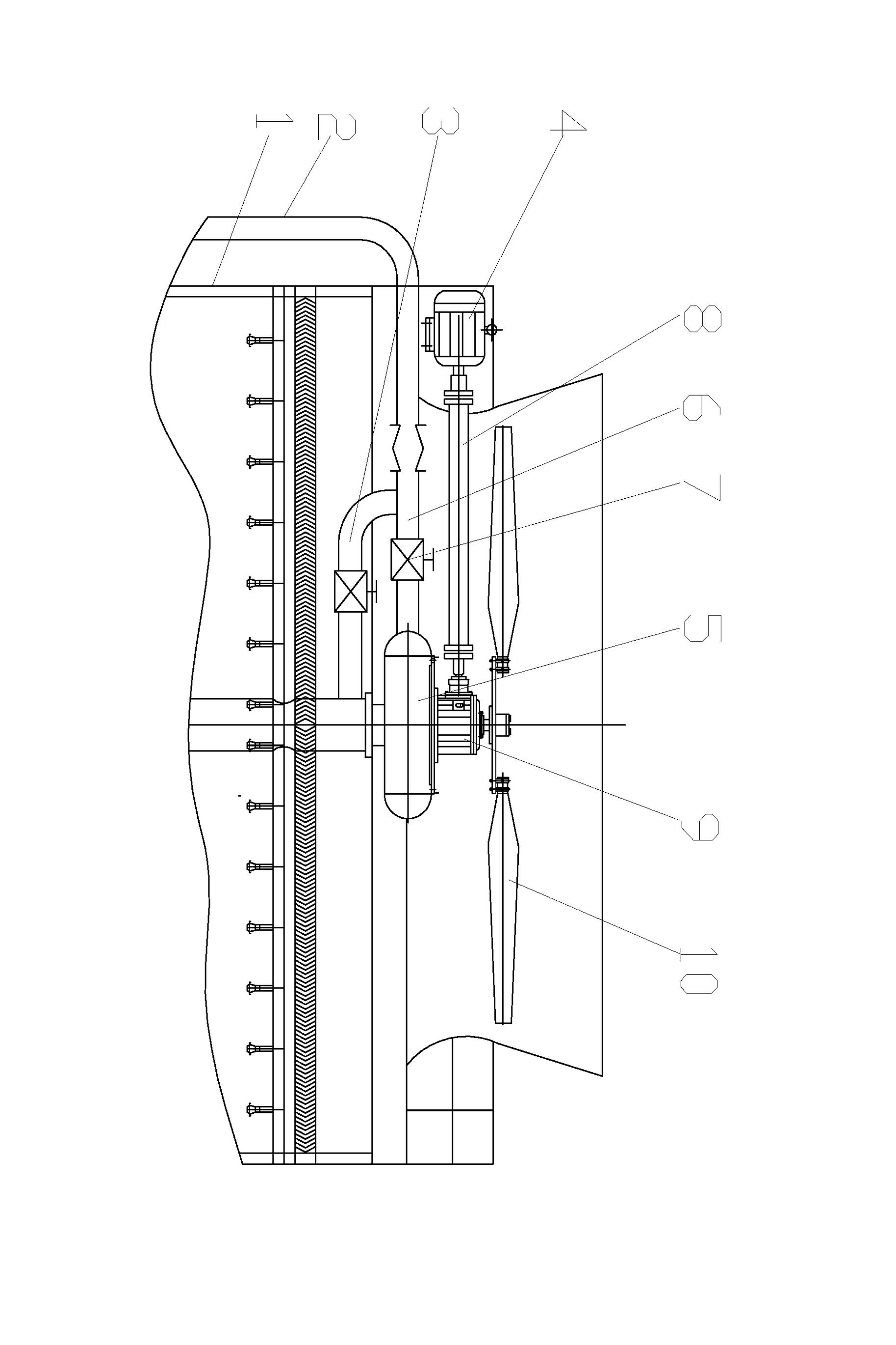 Hydroelectric hybrid device of cooling tower
