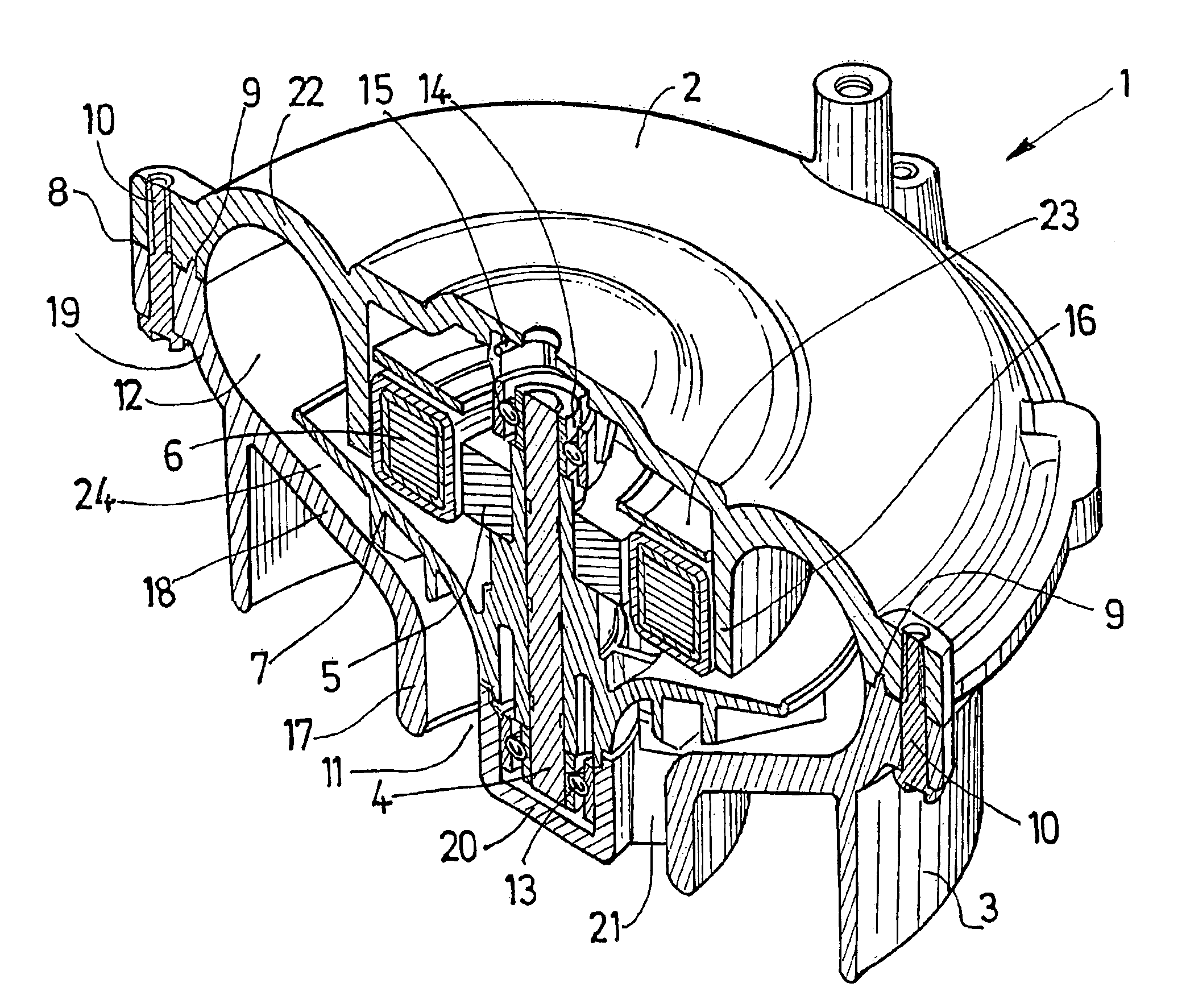 Centrifugal turbine for breathing-aid devices