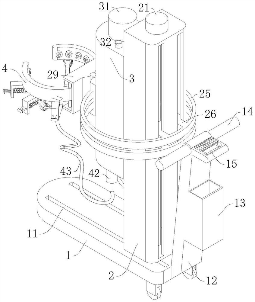 An automatic lifting type tree whitening device for convenient tree whitening