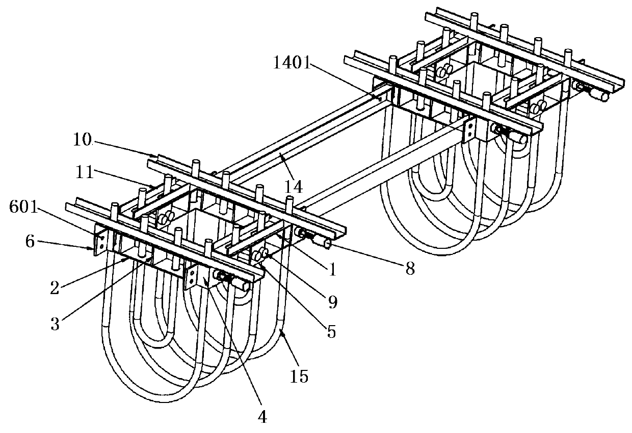 Combined type U-shaped anchor bolt fine-adjustment positioning device