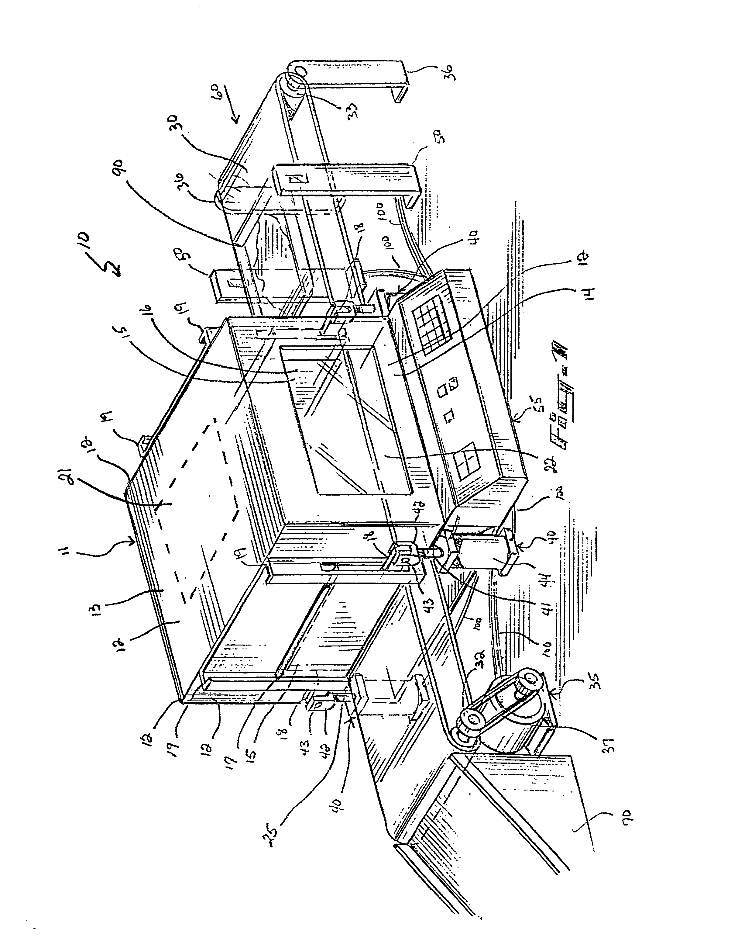 Conveyorized oven with automated door