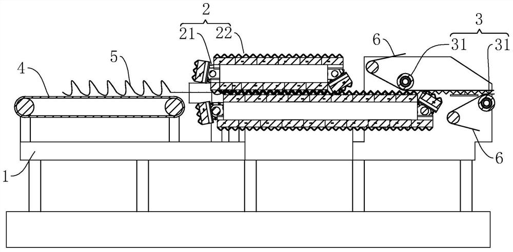 A corrugated cardboard forming conveying system