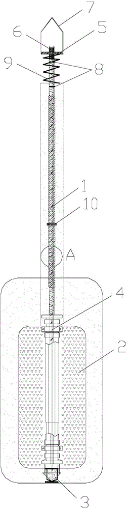 Expanded head capsule type anchor rod and construction method thereof