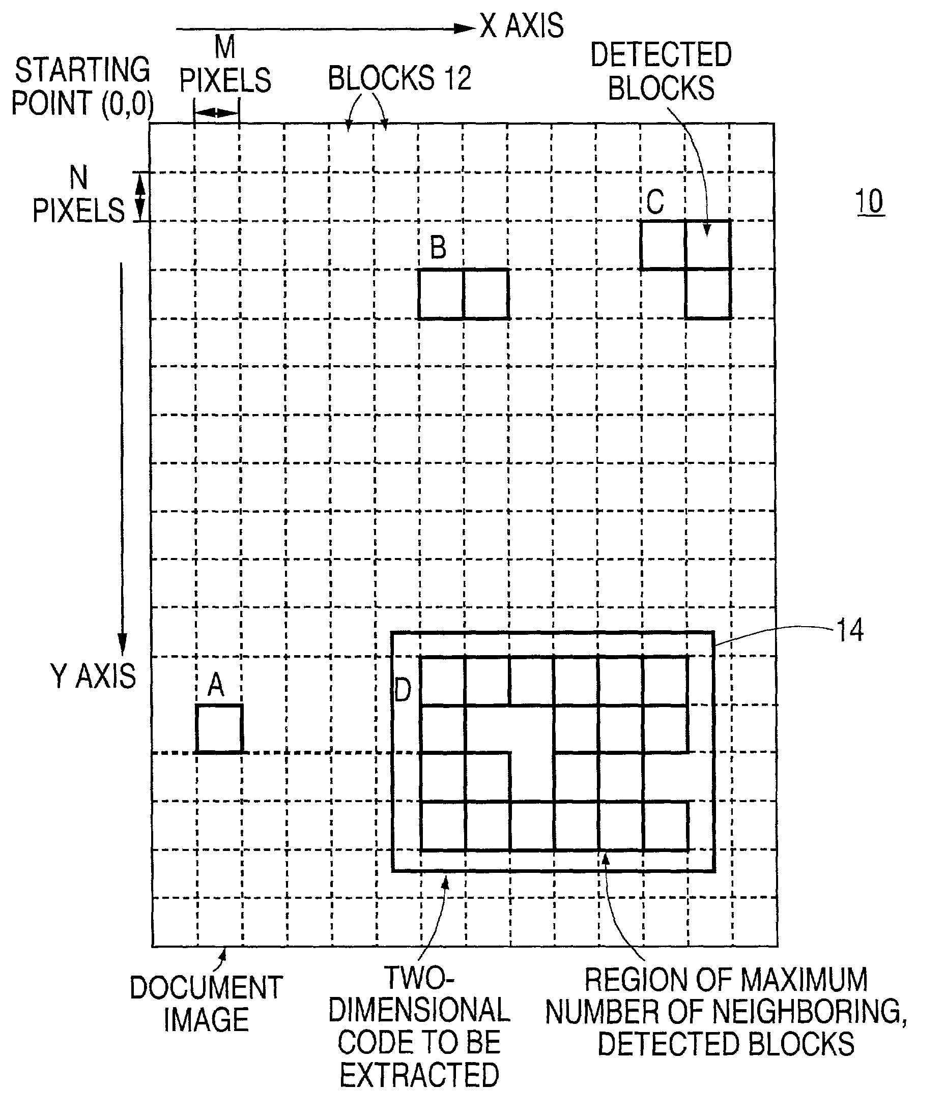 Two-dimensional code extracting method
