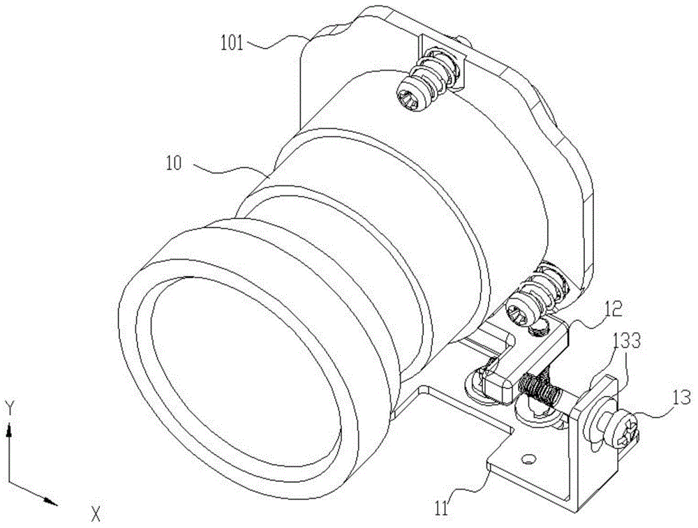 A lens adjustment module and projection device