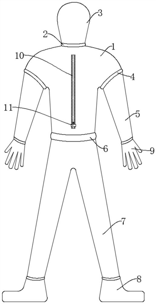 Dustproof protective clothing and production process