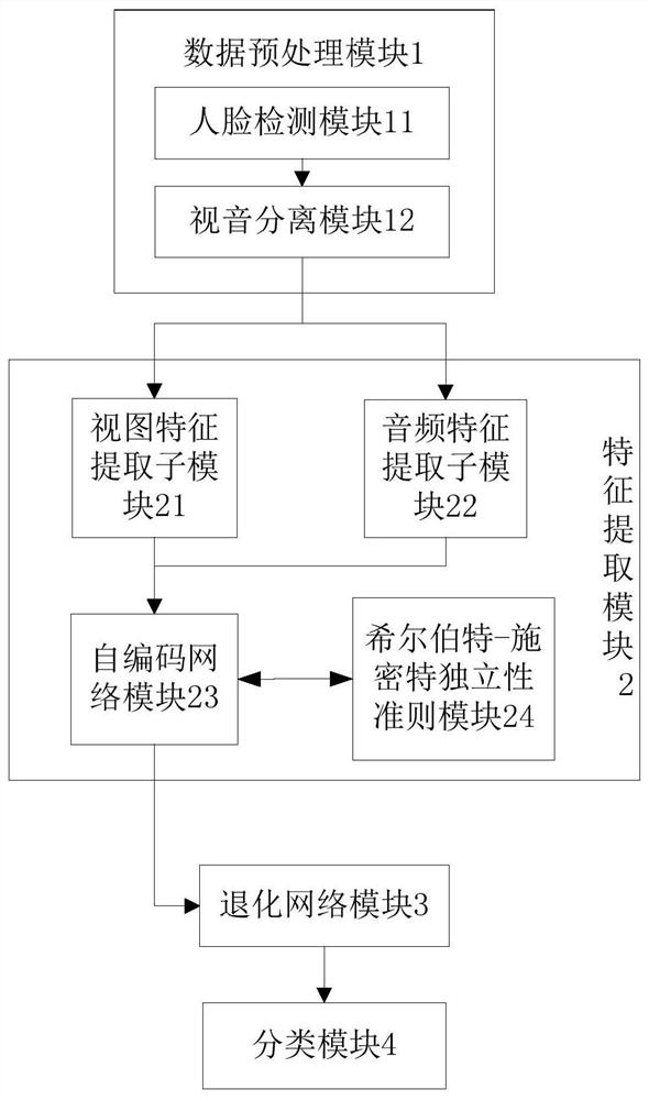 Face-to-face view and sound multi-view emotion discrimination method and system