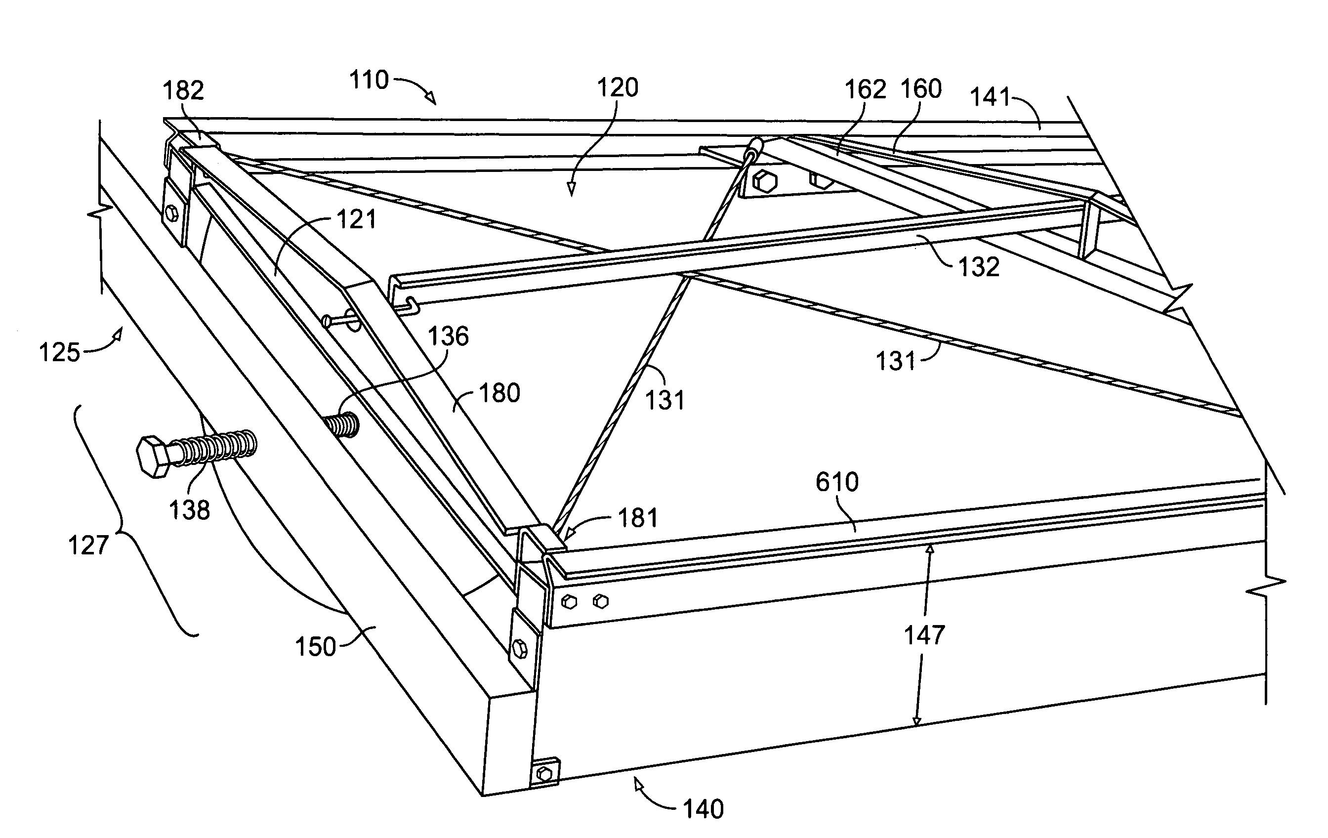Method for supporting a stretched membrane solar trough collector