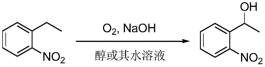A method for preparing α-o-nitrophenylethanol by oxidation of o-nitroethylbenzene with catalyst-free oxygen